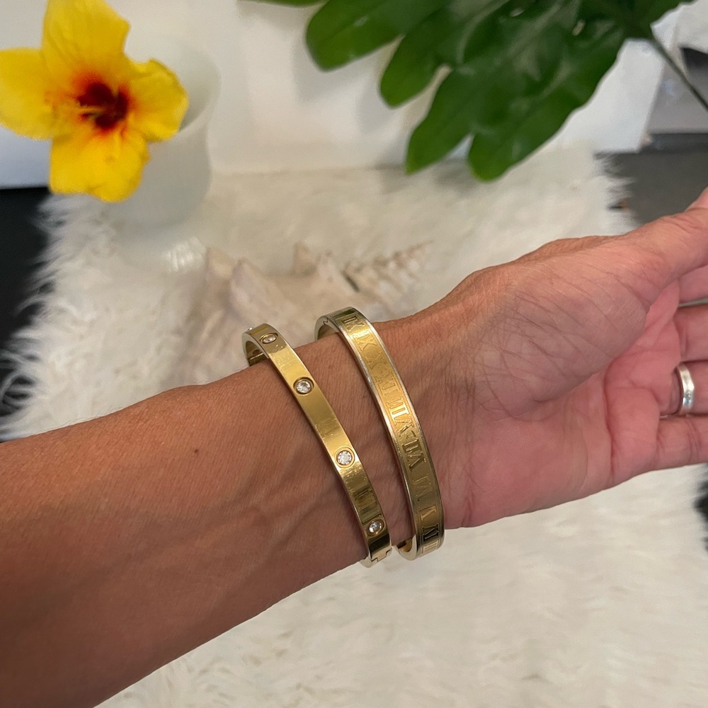 Roman Numeral + Sparkle  Bracelet Set